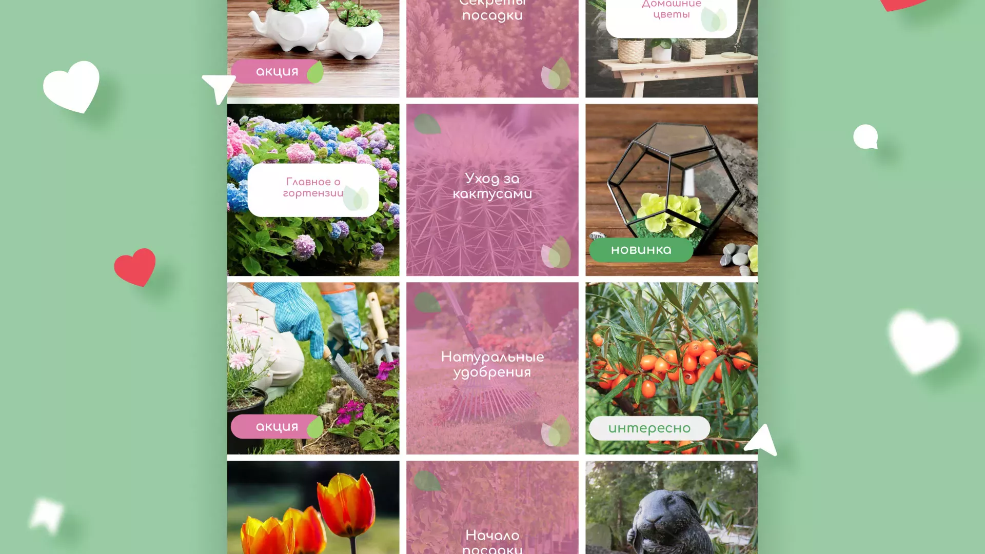 Разработка оформления профиля Instagram для магазина «Floraint» в Задонске